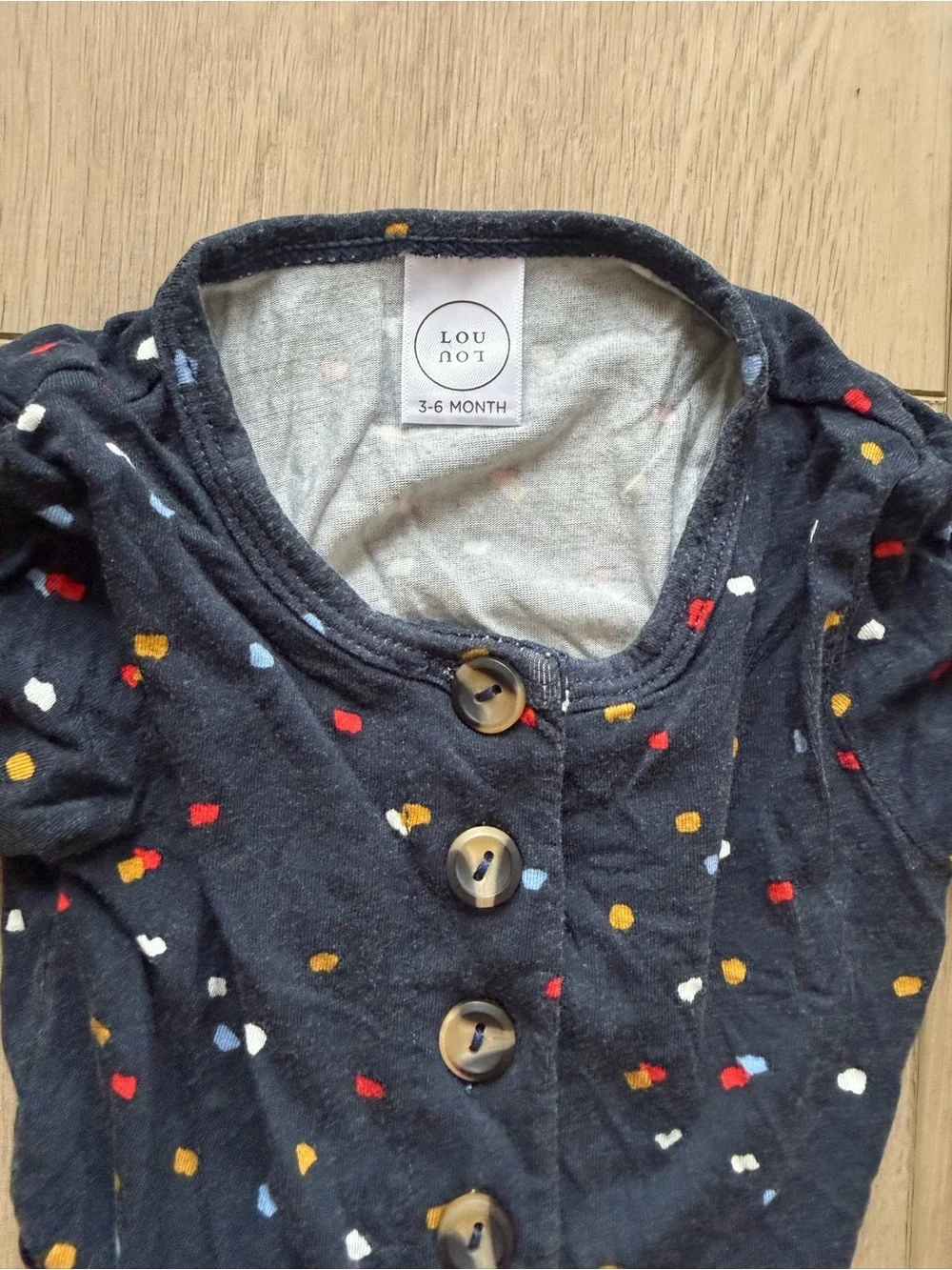 Lou Lou & Company Navy Blue Dot Matching Set with Multicolor Dots